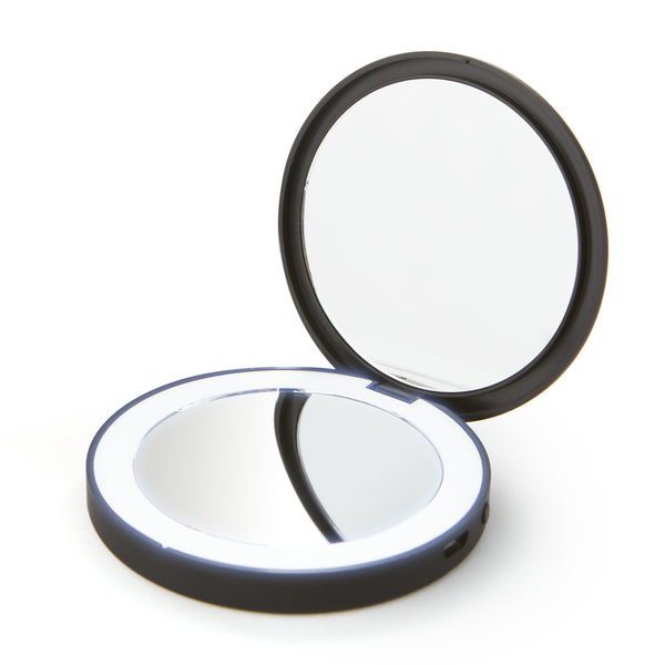Black Rose LED compact mirror