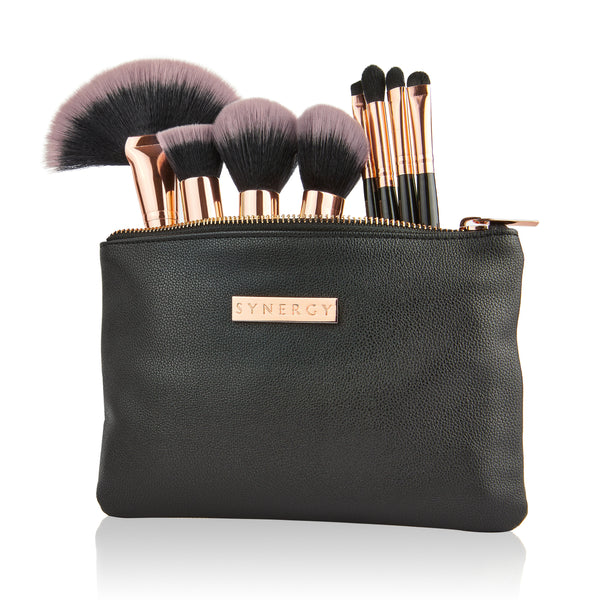 Black Rose 8 piece brush set with square bag