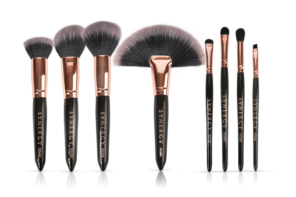 Black Rose acrylic brush holder and 8 piece brush set bundle